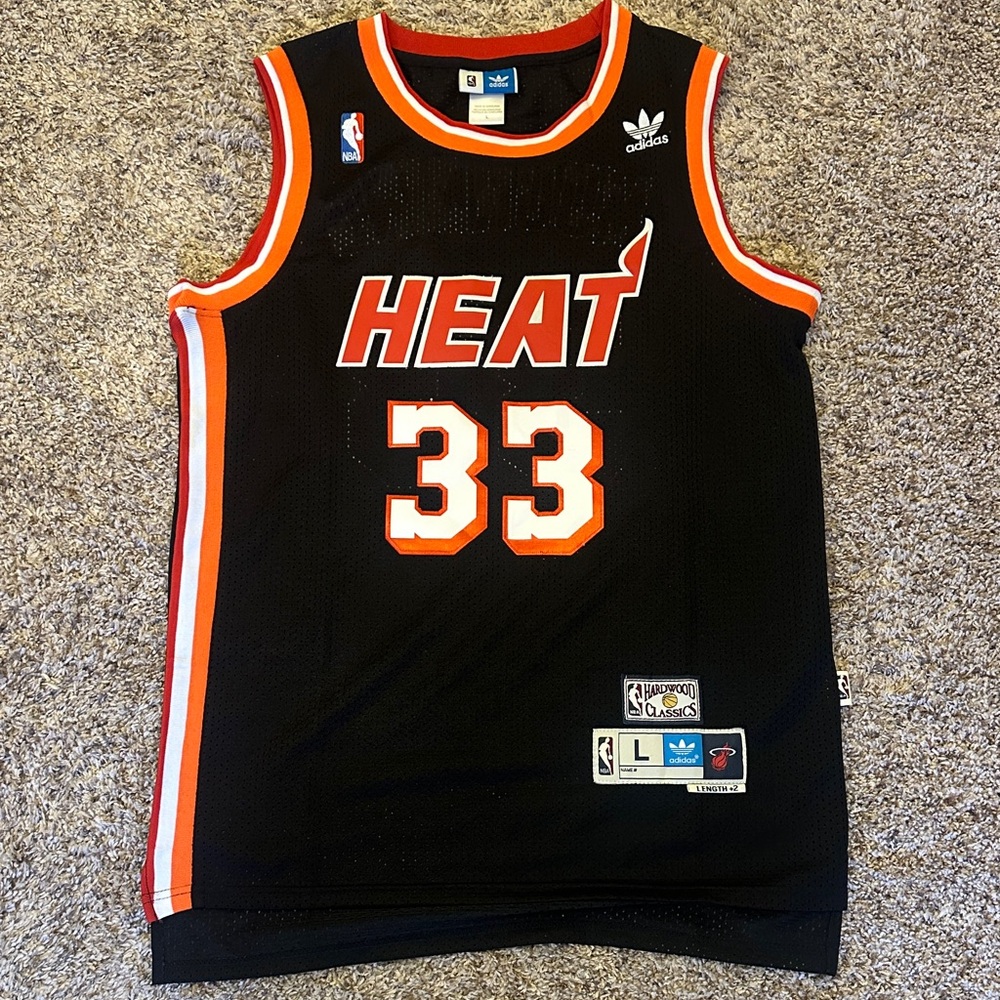 Vintage Alonzo Mourning Miami Heat Black Jersey Size Large